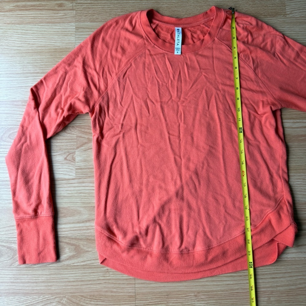 Athleta MINDSET SWEATSHIRT Orange Long Sleeve Sweatshirt Size Small - Picture 6 of 7